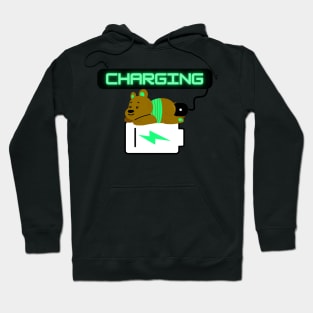 Charging Low Battery Bear Funny Hoodie